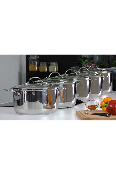 TEFAL Tefal 8-piece stainless steel cookware set B864s874