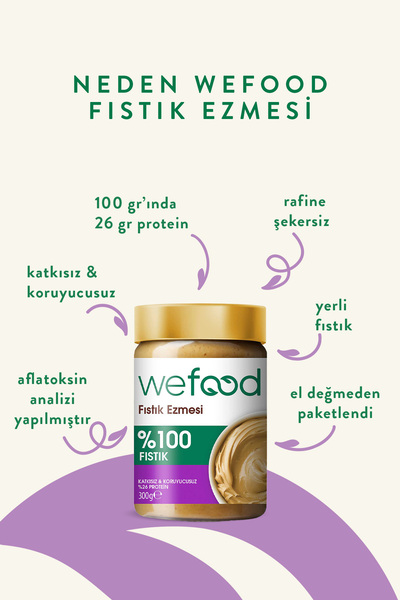 Wefood %100 Fıstık Ezmesi 300 gr