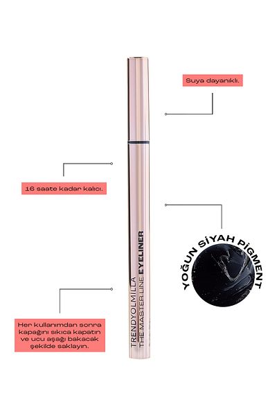 Trendyolmilla Beauty Extra Black Eyeliner μακράς διαρκείας - TKZAW25EY00000