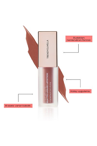 Trendyolmilla Beauty 8 Stunden lang anhaltender, nicht trocknender, flüssiger, mattierter Lippenstift Sugar Cookie-103 TKZAW25RJ00000