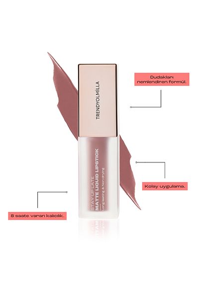 Trendyolmilla Beauty 8 Stunden lang anhaltender, nicht trocknender, flüssiger, mattierter Lippenstift Mocha-105 TKZAW25RJ00000