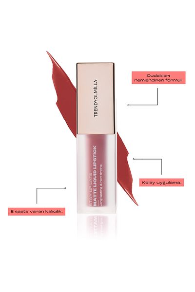Trendyolmilla Beauty 8 Stunden anhaltender, nicht trocknender, flüssiger, mattierter Lippenstift Cherry Pie TKZAW25RJ0000