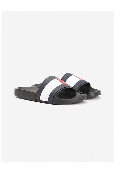 Tommy Hilfiger Fm0fm04263bds Μαύρες ανδρικές παντόφλες