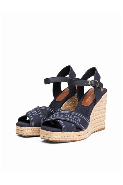 Tommy Hilfiger Espadrile cu pană Tommy Hilfiger Papuci cu pană înaltă