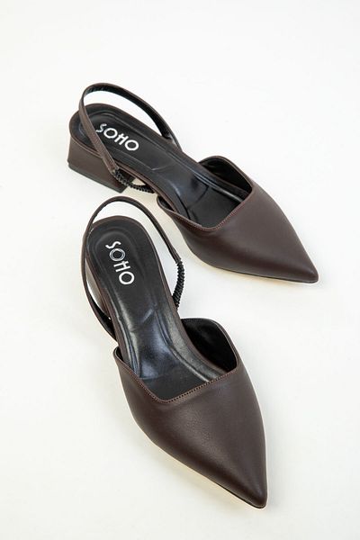 SOHO Brązowe damskie klasyczne buty na wysokim obcasie 20318