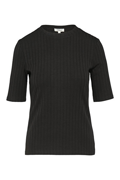 s.Oliver Τζέρσεϊ, ριμπ εργοστάσιο, βαμβακερό μείγμα, στρογγυλή λαιμόκοψη, casual, ελαστικό