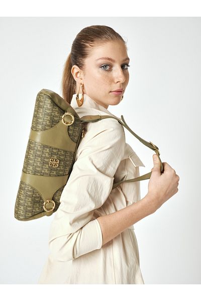 Pierre Cardin von Can Oker Khaki Monogram Damen Umhängetasche 05PCC22K2010