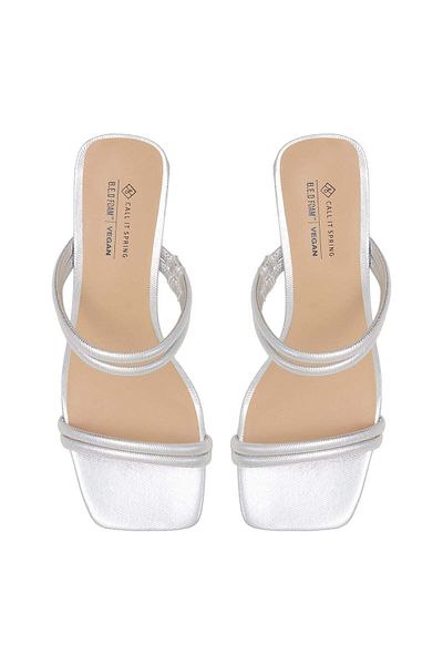 Call it Spring Keelay silver women's high heeled shoes