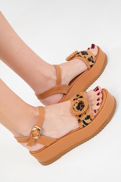 SOHO Taba-Leopard γυναικεία σανδάλια 20292