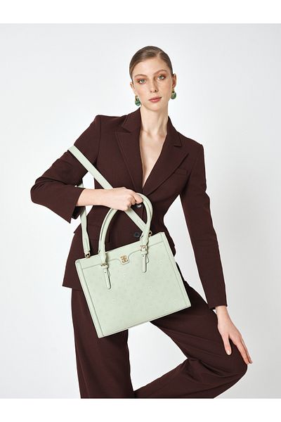 Pierre Cardin Geantă de umăr pentru femei cu imprimeu verde apă 05PO25Y2013