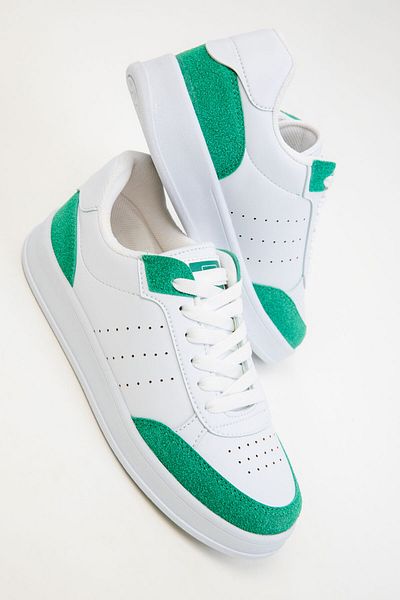 SOHO White-Green Women's Sneakers 20359