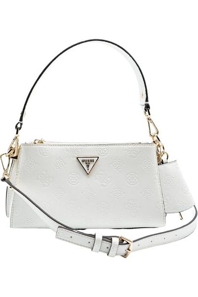 Guess Einfarbige Tasche mit Logo-Detail, magnetischem Reißverschluss und Reißverschluss für Damen