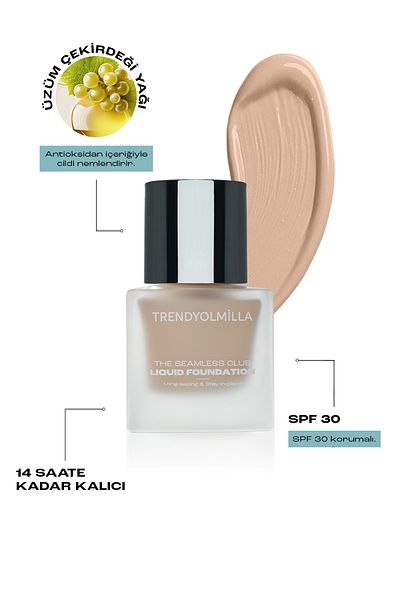 Trendyolmilla Beauty Feuchtigkeitsspendende Satin-Finish durch Traubenkernöl SPF 35 Liquid Foundation 404 TKZAW25FN00000