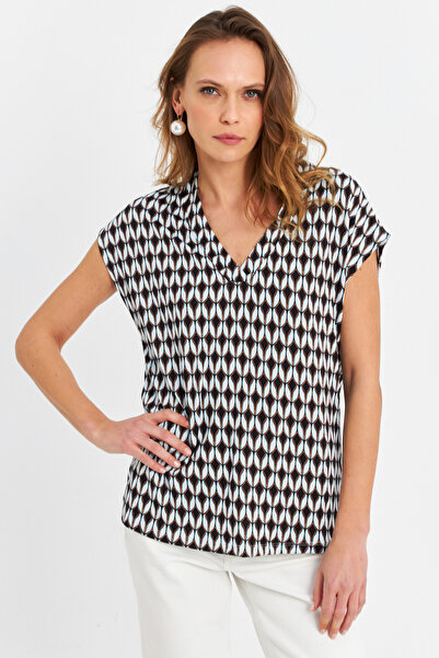 Cool & Modest Women's Multi V-Neck Casual Blouse Mlpp643