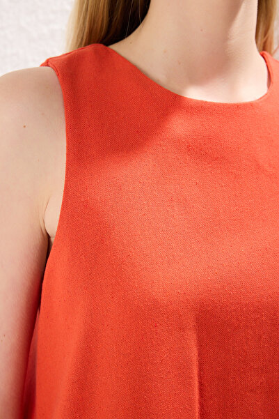 Trendyol Collection Red Straight Mini Woven Dress Twoss23El01497