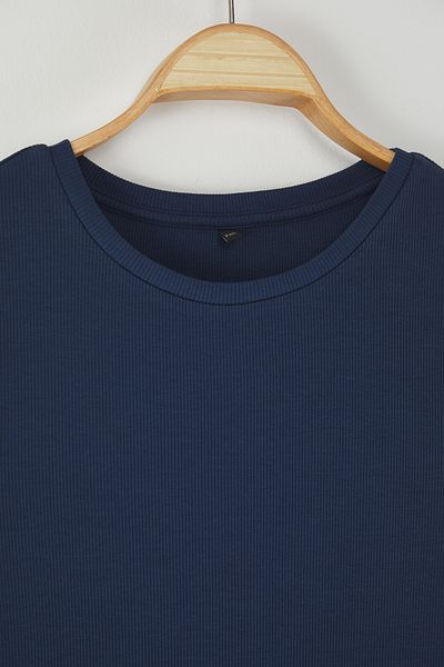 Trendyol Curve Indigó kötött nagy méretű Bodycon blúz - TBBSS25AF00104