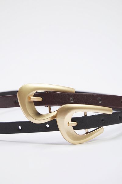 Trendyol Collection Schwarz-Burgunder 2er-Pack Damengürtel in Lederoptik TWOSS25KE00009