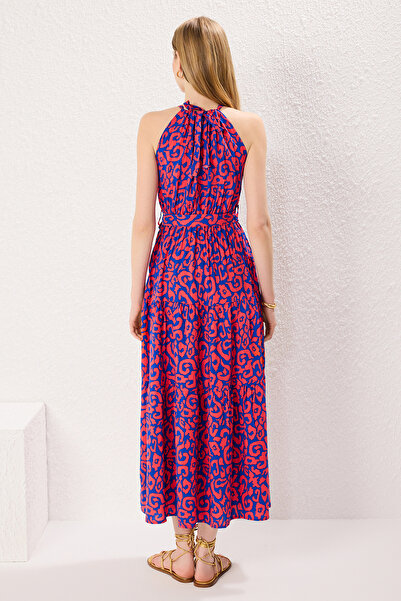 Trendyol Collection Pink Maxi Dress - Belted, Halter Neck, Shally - Twoss24El00872