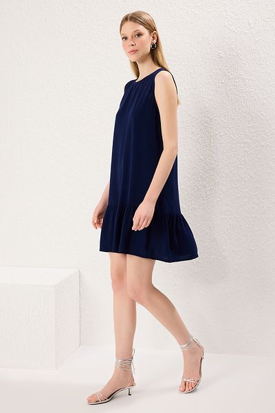 Trendyol Collection Μπλε Navy ίσιο μίνι υφαντό φόρεμα TWOSS25EL00546