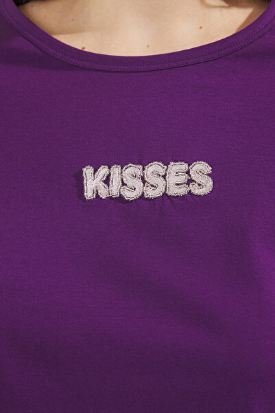 Trendyol Curve Κομψό τοπ σε μωβ χρώμα