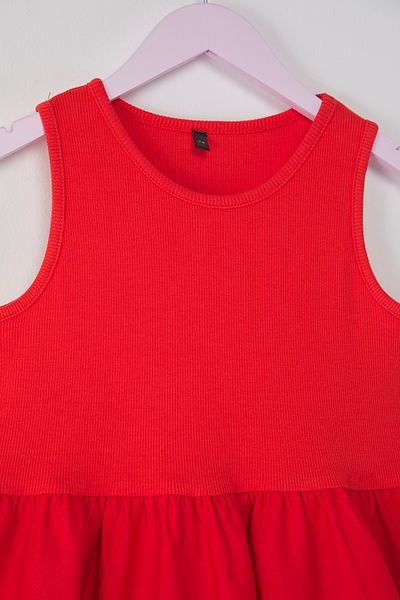 TRENDYOLKIDS Rotes, gerades Midi-Strickkleid TKDSS25EL00067