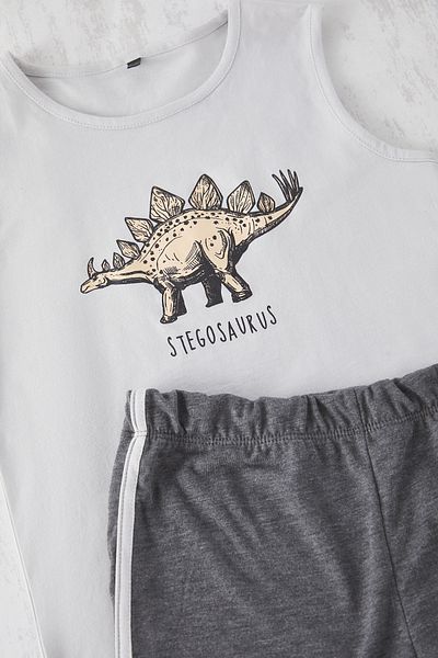 TRENDYOLKIDS Bedrucktes Pyjama-Set für Jungen in Grau