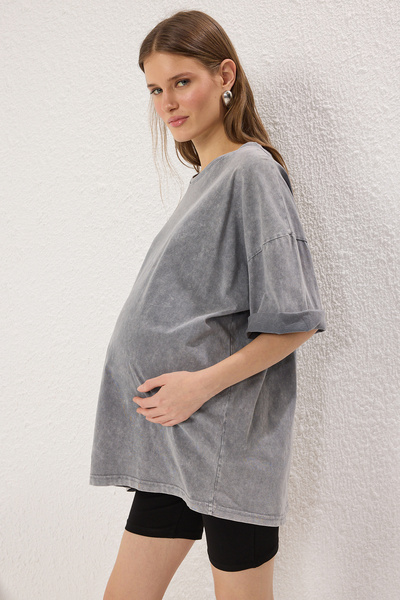 Trendyol Collection Μαύρο-μαύρο κολάν εγκυμοσύνης με κοιλιακό πάνελ TBBSS25BV00003