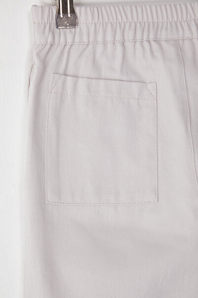 TRENDYOLKIDS Stone Femeie Copil 100% Bumbac Pantaloni tricotați de bază cu picioare largi TKDSS25PL00003