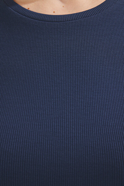 Trendyol Curve Блузка Orme Bodycon Plus Size Indigo TBBSS25AF00104