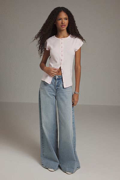 Trendyol Collection Rosa geknöpfte Strickbluse TWOSS25BZ00281