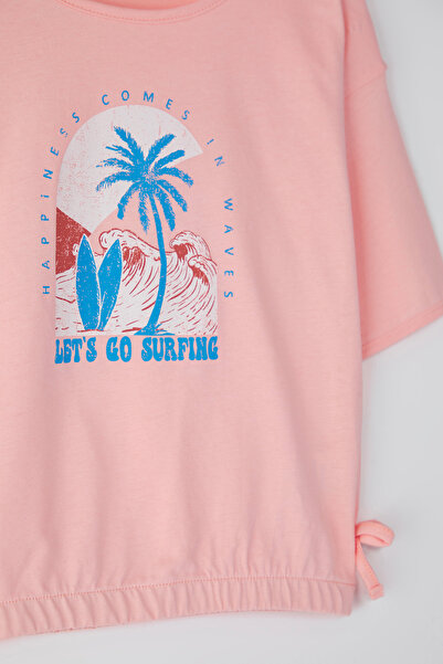 TRENDYOLKIDS Gestricktes T-Shirt mit Puderdruck – TKDSS25TS00060