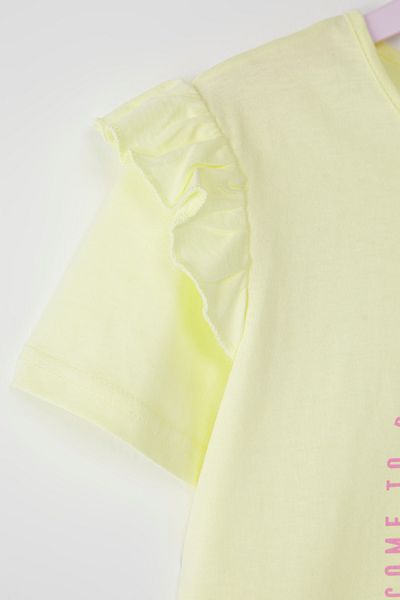 TRENDYOLKIDS تي شيرت محبوك باللون الأصفر - TKDSS25TS00061