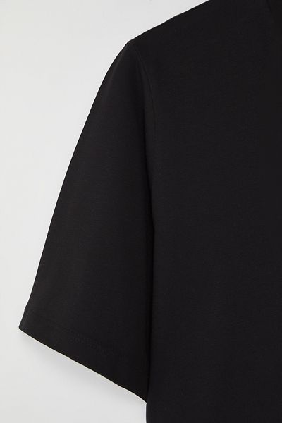 Trendyol Curve Black Regular Fit Crop Plus Size T-Shirt Tbbss25Bf00061