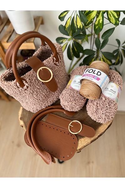 thekam Milas - طقم حياكة حقيبة خيط خروف أسمر (قاعدة 10 × 20) - قاعدة حقيبة، م...