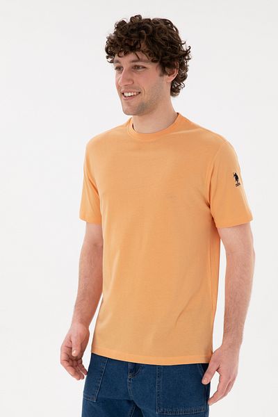 U.S. Polo Assn. Men's Regular Fit Crew Neck Orange Basic T-Shirt 50284618 -Vr202