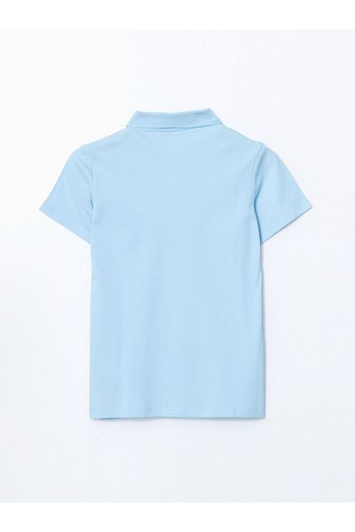 LC Waikiki Tricou de damă XSIDE Blue Polo Neck Pique
