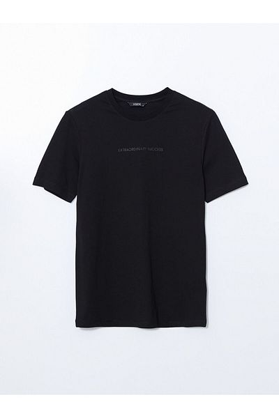 LC Waikiki New Season Crew Neck εμπριμέ χτενισμένο βαμβακερό ανδρικό Tisort - S5EH06Z8