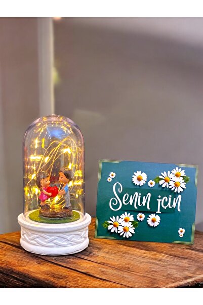 hediye arıları Led Işıklı Kalp Tutan Çiftli Fanus | Sevgiliye Hediye | Doğum ...