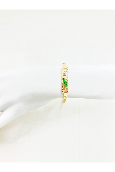Choice 16.5cm green Simple Stylish St. Jude Gold Plated Women's Thin Bracelet...