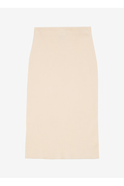 Sisley Normal Waist Light Cream Women's Midi Skirt 122Nm000F