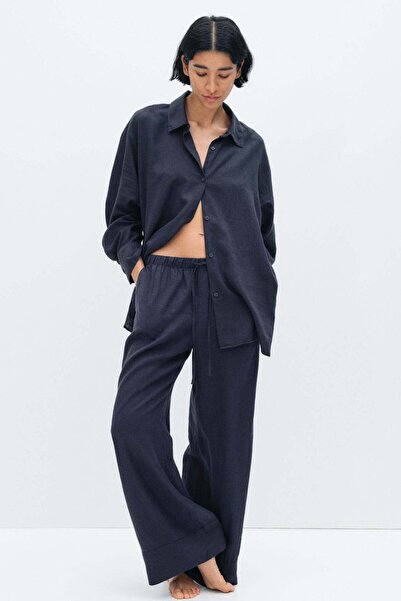 H&M Wide linen-blend trousers