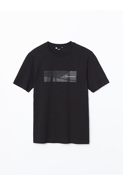 LC Waikiki Tricou pentru bărbați din bumbac pieptănat cu mânecă scurtă cu decolteu LCW