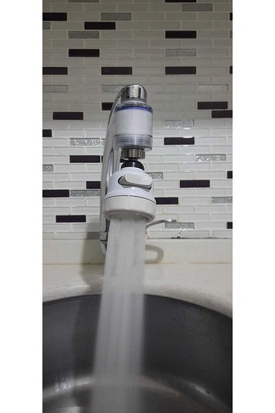 ForWhat Anti-Limescale Cream Faucet Head with 360 Rotating 3 Functions Filter for Bureau Home Sink