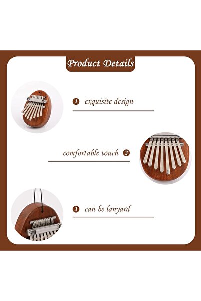 Yelajoy Portable Mini Kalimba Instrument, with 8 Keys Thumb Piano, Beautiful appearance, for Beginners