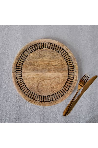 erorex Earthy Vibe Wooden Plate - 28 cm