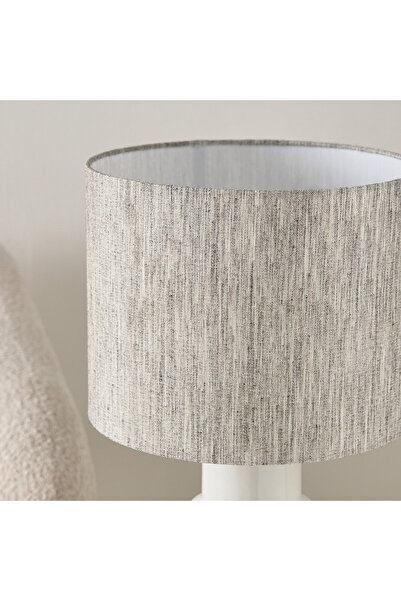 erorex Zoe Vertell Ceramic Table Lamp with Linen Shade - 32x32x58 cm