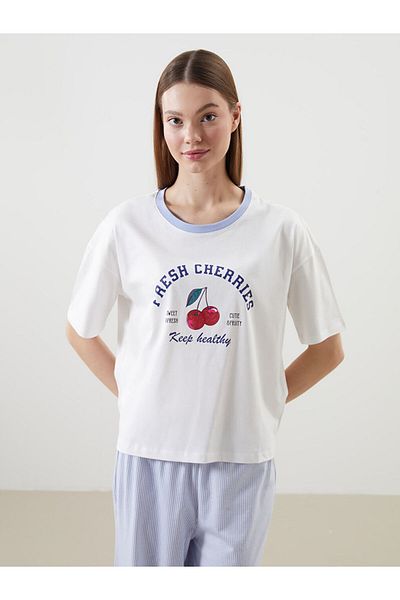 LC Waikiki Set pijamale pentru femei cu imprimeu Crew Neck New Season - S5HP48Z8