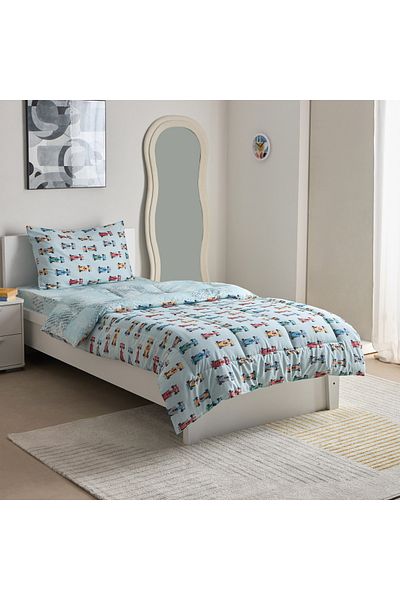 erorex Tom Gearhead Road Runner 2-Piece Cotton Single Comforter Set - 135x220 cm