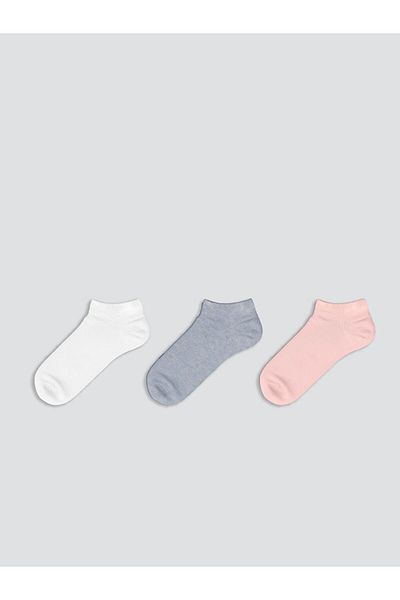 LC Waikiki Lcw Dream Blue Women's Plain Booties Socks 3 Pack