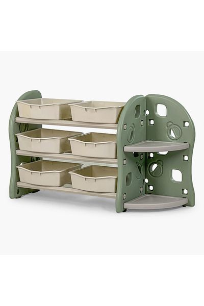 erorex Iris Kinder 3-Tier Toy Organiser Bookcase with 6 Boxes